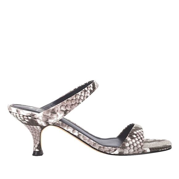 Marc Fisher Ltd. Genia Leather Snake Print Slide Sandal - Picture 2 of 6